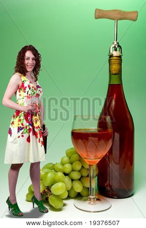 Frau mit Wein