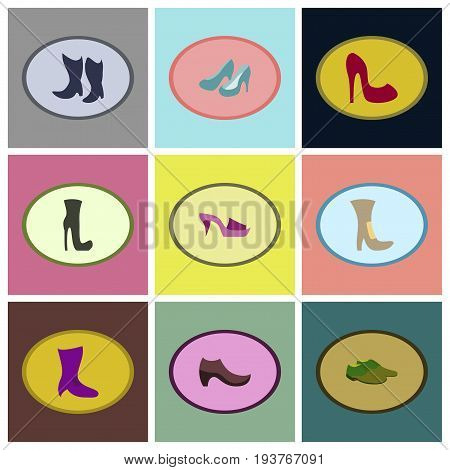 assembly of flat icons shoes business fashion