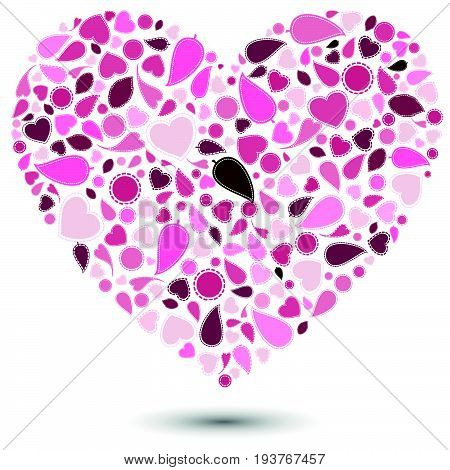Abstract heart vintage pattern element design . Vector illustration.
