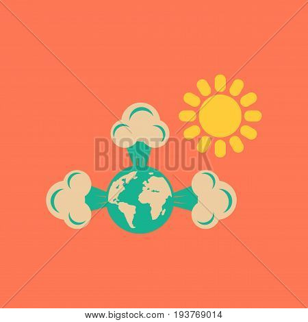 flat icon on stylish background nature earth greenhouse effect