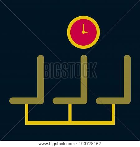 Icon in flat design for airport waiting hall