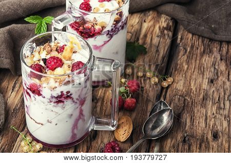Raspberry Ice Cream In Mug