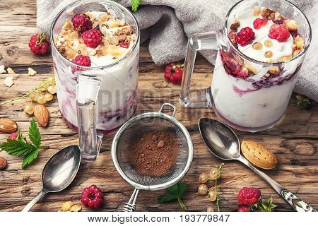 Raspberry Ice Cream In Mug