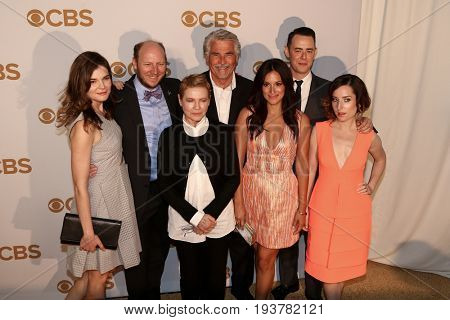 The cast of Life in Pieces attends the 2015 CBS Upfront at The Tent at Lincoln Center on May 13, 2015 in New York City.