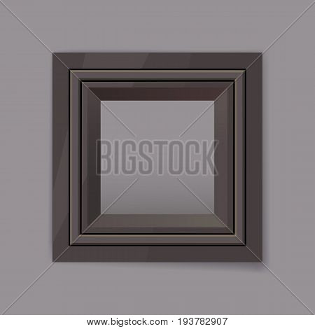 dark chrom metal frame blank for your text, photo or design eps10 isolated vector illustration