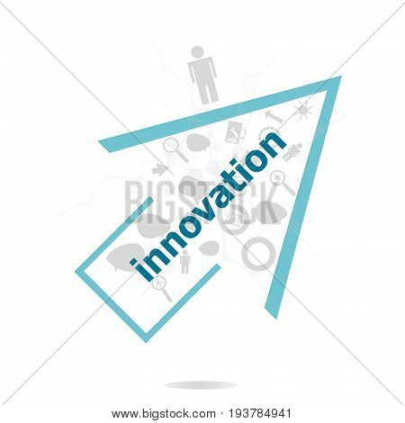 Text Innovation. Business Concept . Data Protection And Secure Elements Inforgaphic Set