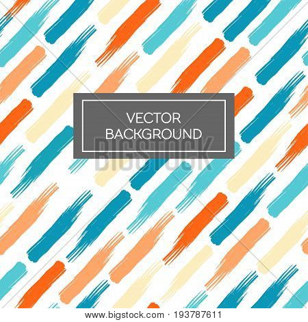Colorful grunge brush strokes seamless vector pattern background