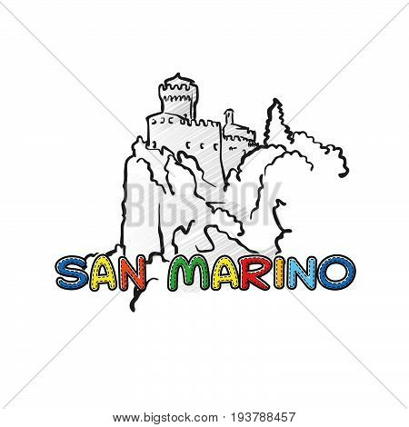 San Marino Beautiful Sketched Icon