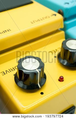 Closeup Of Vintage Guitar Pedal
