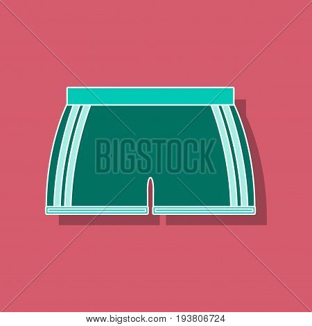 paper sticker on stylish background athletic shorts
