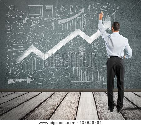 Business man businessman stand sketch person sign