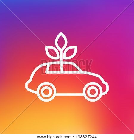 Isolated Car Outline Symbol On Clean Background. Vector Ecol Element In Trendy Style.