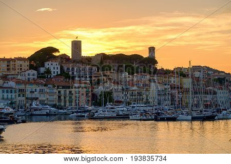 Old City And Harbor In Cannes