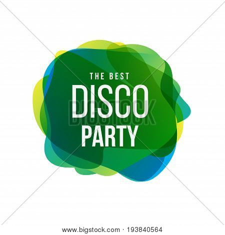 Disco Party trend frame. Club music typography. Vector template