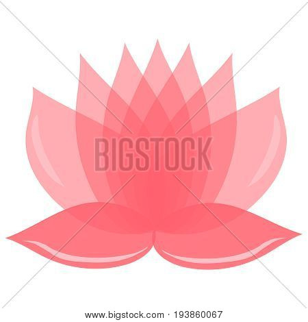 Pink lotus flower. Element of design. You can use as a logo the emblem of a studio yoga spa cosmetic brand print on clothes. Isolate