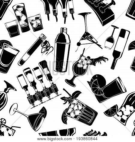 Illustration Seamless Pattern Cocktailbar