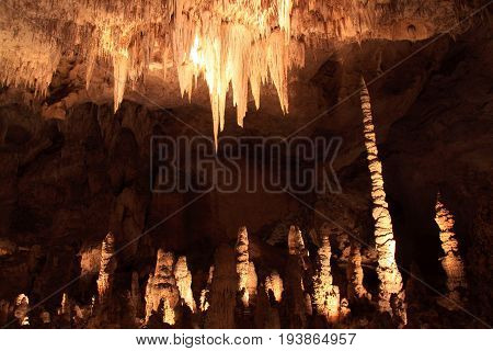 Geologic Formations in the Big Room section of Carlsbad Caverns, Carlsbad Caverns National Park, New Mexico