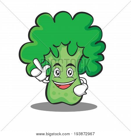 Have an idea broccoli chracter cartoon style vector illustration