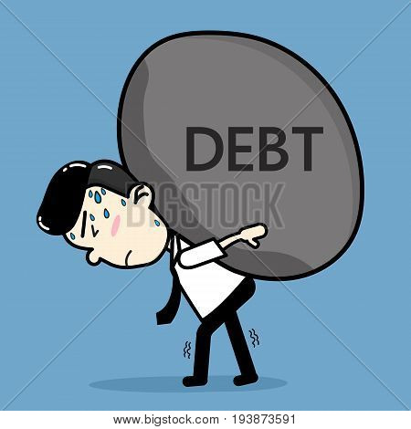 Business men bearing debt . cartoon vector design
