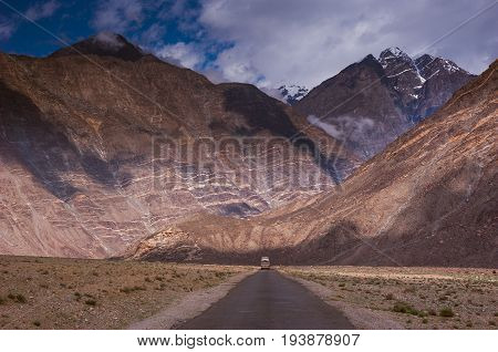 view to karakoram highway and valley, Karakoram, Pakistan