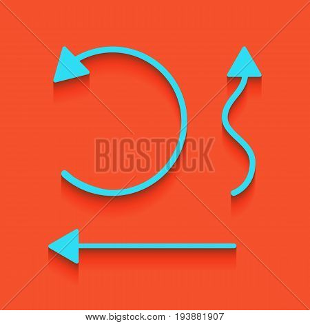Simple set to Interface Arrows. Vector. Whitish icon on brick wall as background.