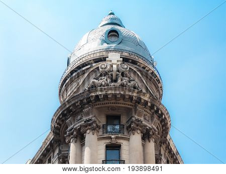 The dome of Santiago Stock Exchange (Bolsa de Comercio) Chile