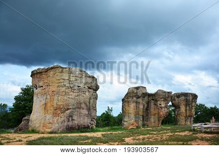 Mor Hin Khao, Or Thai Stonehenge In The Phu Laenkha National Park In Chaiyaphum , Thailand
