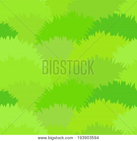 Cute Green Meadow Grass Seamless Pattern. Green Herbal Bushes Texture