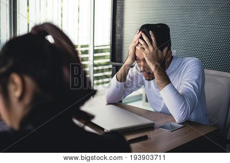 Asian Business People Working With Serious Situation At Office People With Stressful Concept 20-30 Y