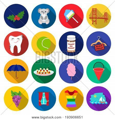 leisure, business, hygiene and other  icon in flat style. blouse, clothes, ship icons in set collection.