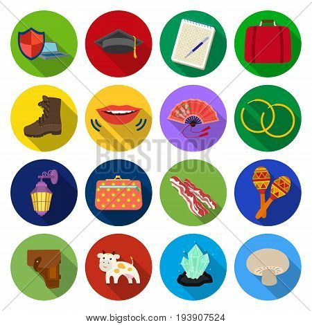 rest, tourism, business and other  icon in flat style. stone, champignon, mushroom icons in set collection.