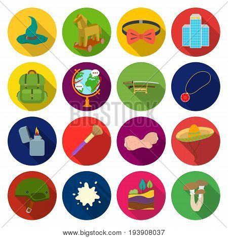 leaf, nature, mushroom and other  icon in flat style.smudge, water, soil, icons in set collection.