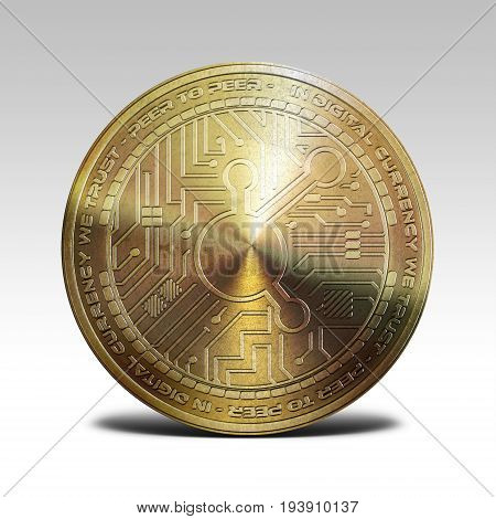 copper bitconnect coin isolated on white background 3d rendering illustration
