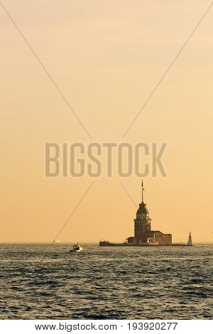 The Maidens Tower, also known as Leanders Tower or Tower of Leandros since the medieval Byzantine period, is a tower lying on a small islet located at the southern entrance of the Bosphorus strait 200 m from the coast of Uskudar in Istanbul, Turkey.