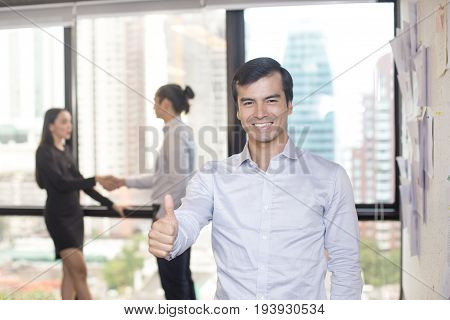 Businessman With Leader Concept And A Group Of Person, 30-40 Year Old.