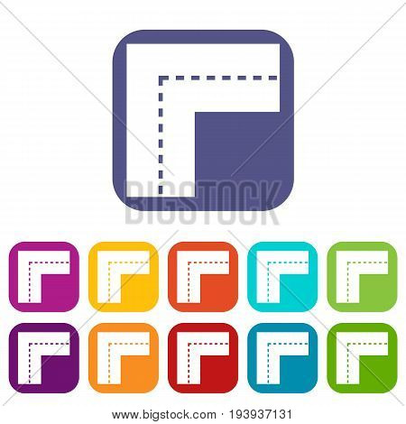 Turning road icons set vector illustration in flat style In colors red, blue, green and other
