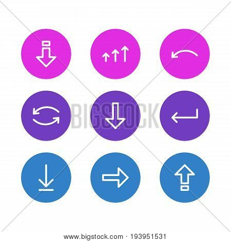 Vector Illustration Of 9 Sign Icons. Editable Pack Of Update, Increase, Right And Other Elements.
