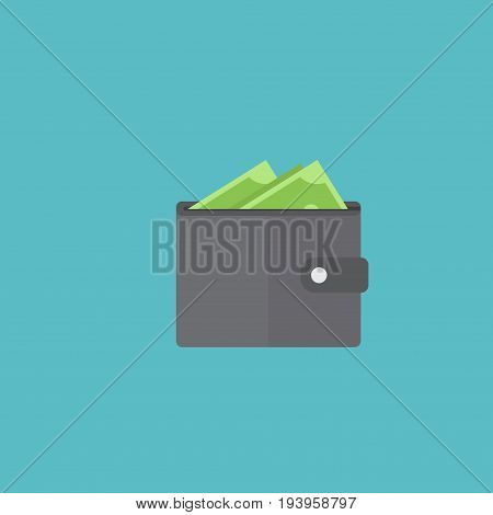 Flat Icon Wallet Element. Vector Illustration Of Flat Icon Billfold  Isolated On Clean Background. Can Be Used As Wallet, Purse And Billfold Symbols.