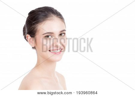 Beautiful Woman Face Portrait Beauty With Maleup Concept. Fashion Beauty Model Isolated On White, 20