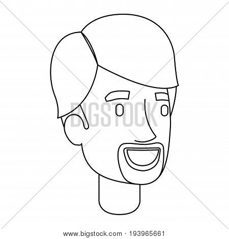 monochrome silhouette of man face with van dyke beard vector illustration