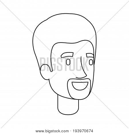 monochrome silhouette of man face with short hair and van dyke beard vector illustration