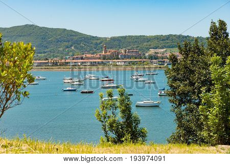 a view of the bay of Hendaye Pyrenees