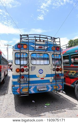 Chicken bus antigua in Guatemala May 2015