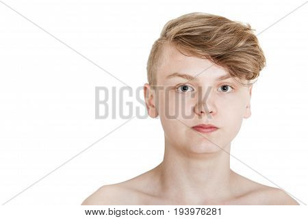 Handsome Teenager With Trendy Hairstyle