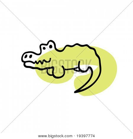 Croco입니다. 동물원 그림 흰색 바탕에 어린이 인식에 대 한 적응.
