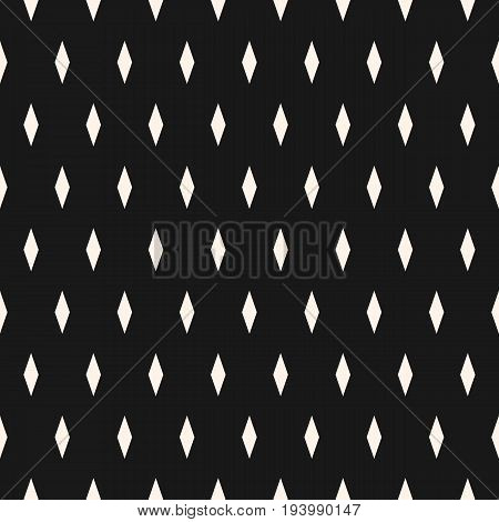 Vector minimalist pattern with small rhombuses simple monochrome geometric texture. Abstract minimalistic geometrical background, repeat tiles. Stylish black design for decor, digital, web, covers.