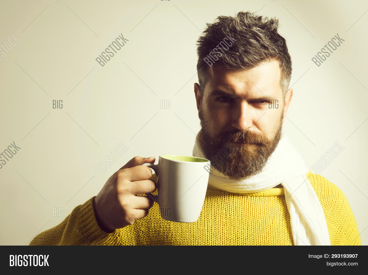 Bearded Man Coffee Tea Image & Photo (Free Trial) Bigstock