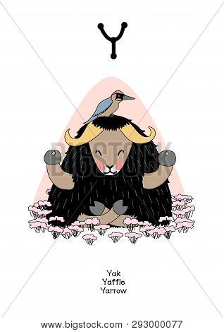 Vector Scandi Animals English Alphabet For Letter Y