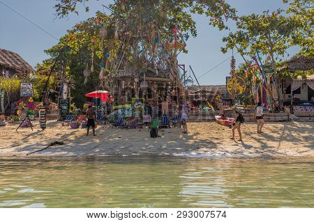 February 2019. Ko Lipe Tarutao National Marine Park Thailand. A View Of The Cest La Vie Beach Bar In