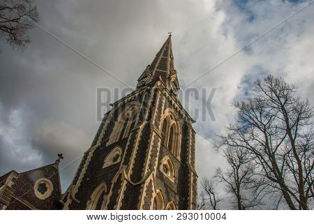 View Of Christ Church On Turnham Green. Chiswick High Road, West London.